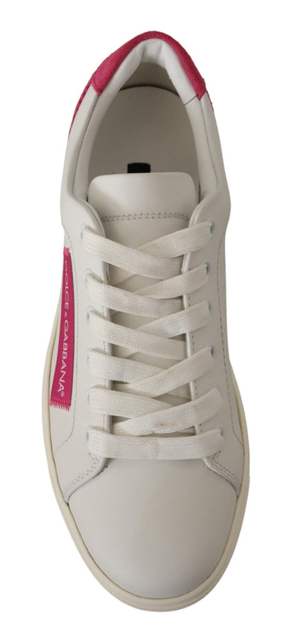 Zapatillas bajas elegantes de cuero blanco