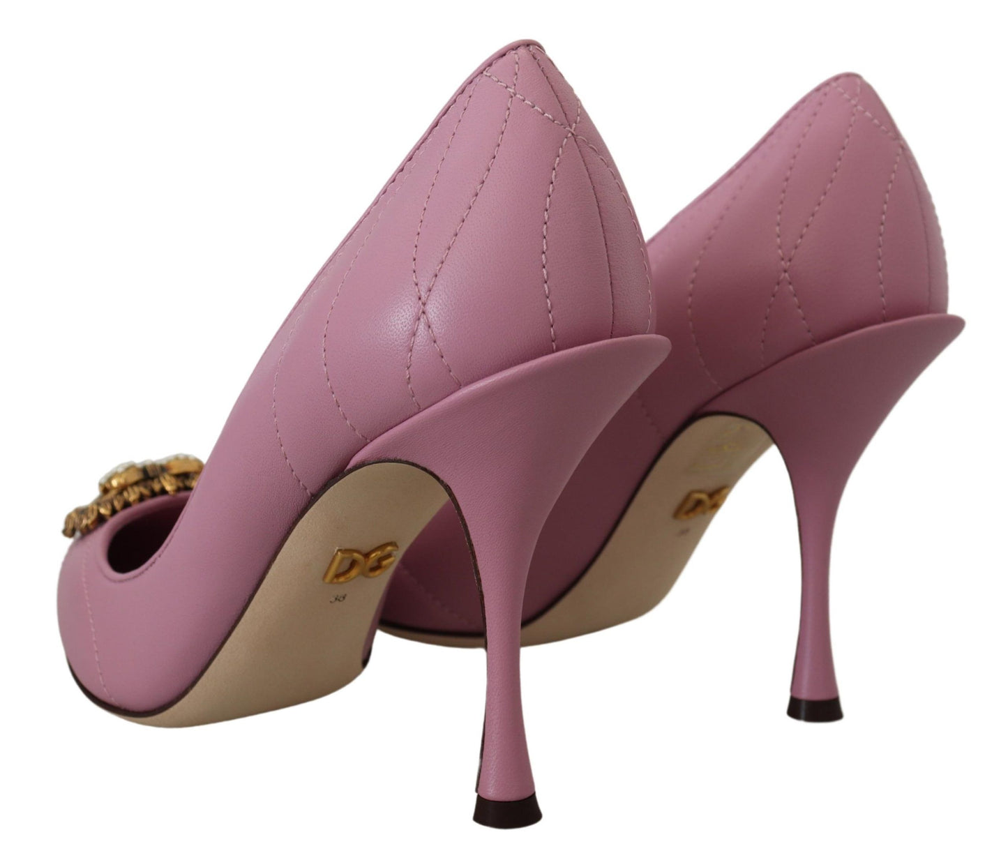 Devotion Leather Heels in Pink