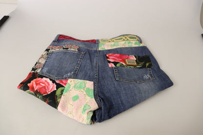 High Waist Patchwork Skinny Denim