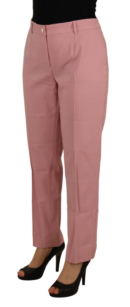 Schicke MidWaist-Hose aus Schurwolle in Rosa