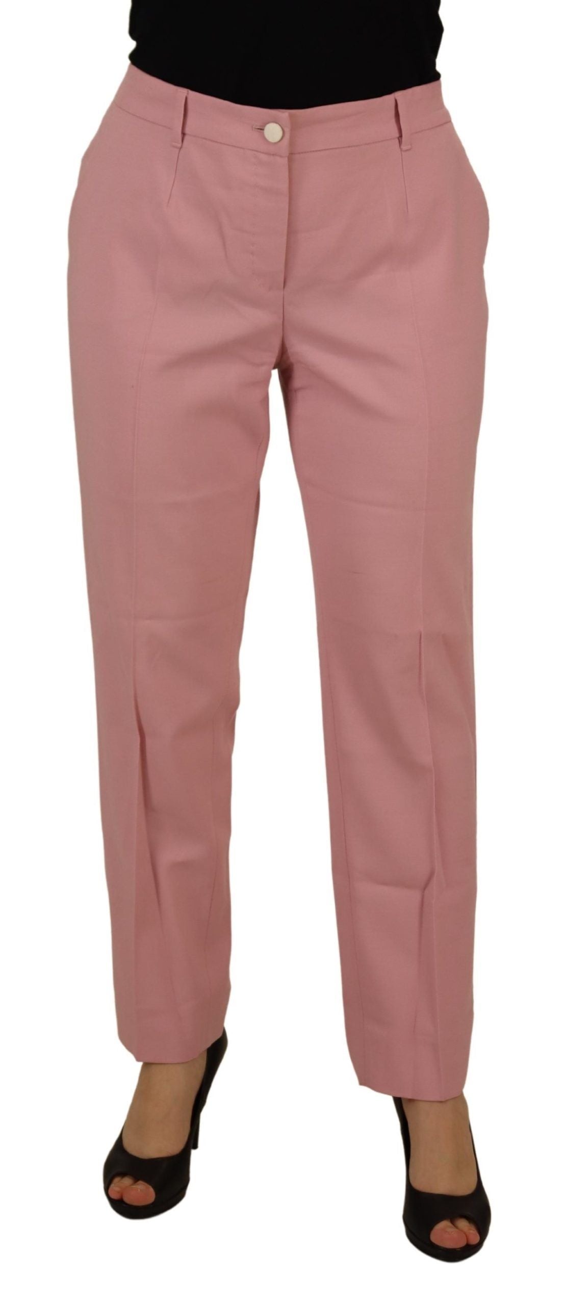 Schicke MidWaist-Hose aus Schurwolle in Rosa