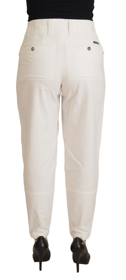 Pantalones elegantes de talle alto en color blanco