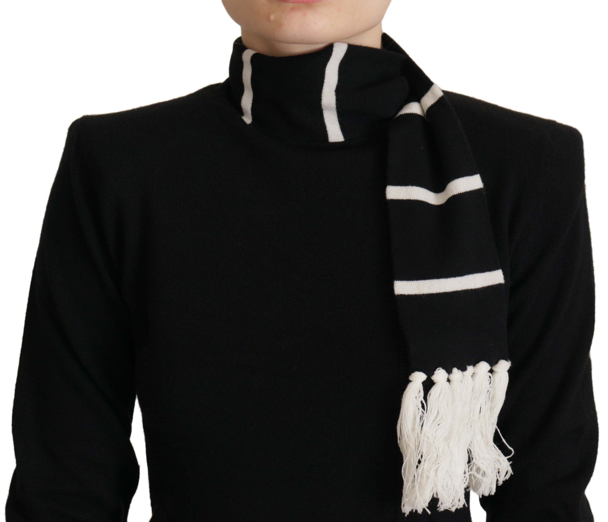 Eleganter schwarzer Rollkragenpullover aus Kaschmir