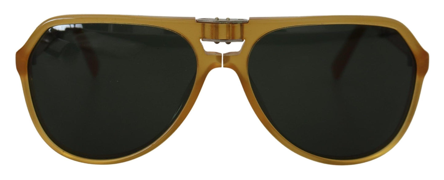 Gafas de sol elegantes de acetato con diseño de aviador en color amarillo