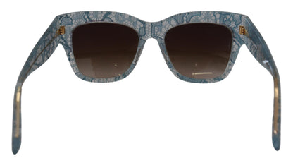 Elegante blaue Sonnenbrille mit Spitzendetail