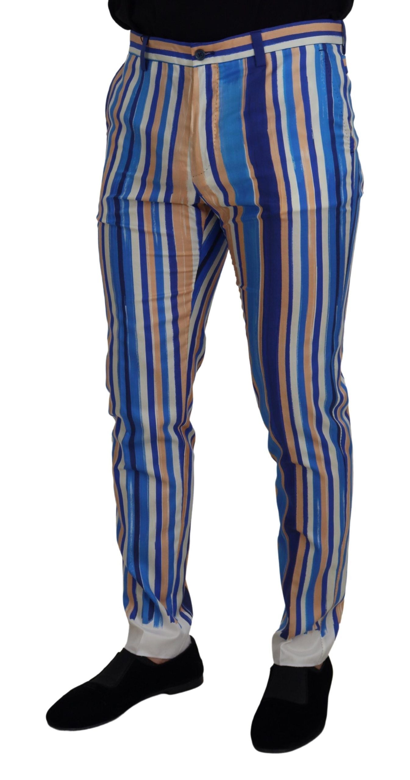 Pantalones chinos elegantes de rayas y corte ajustado