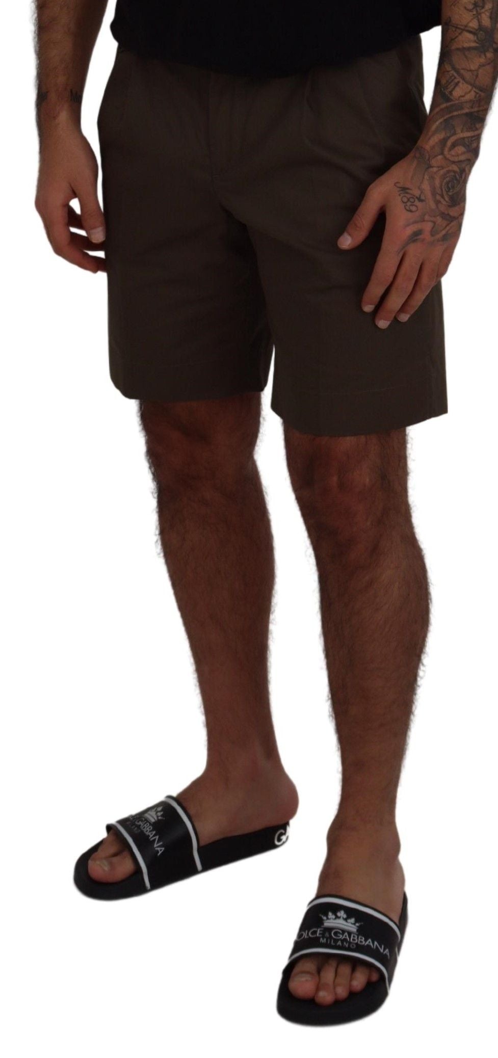 Elegante grüne Chino-Shorts aus Baumwolle