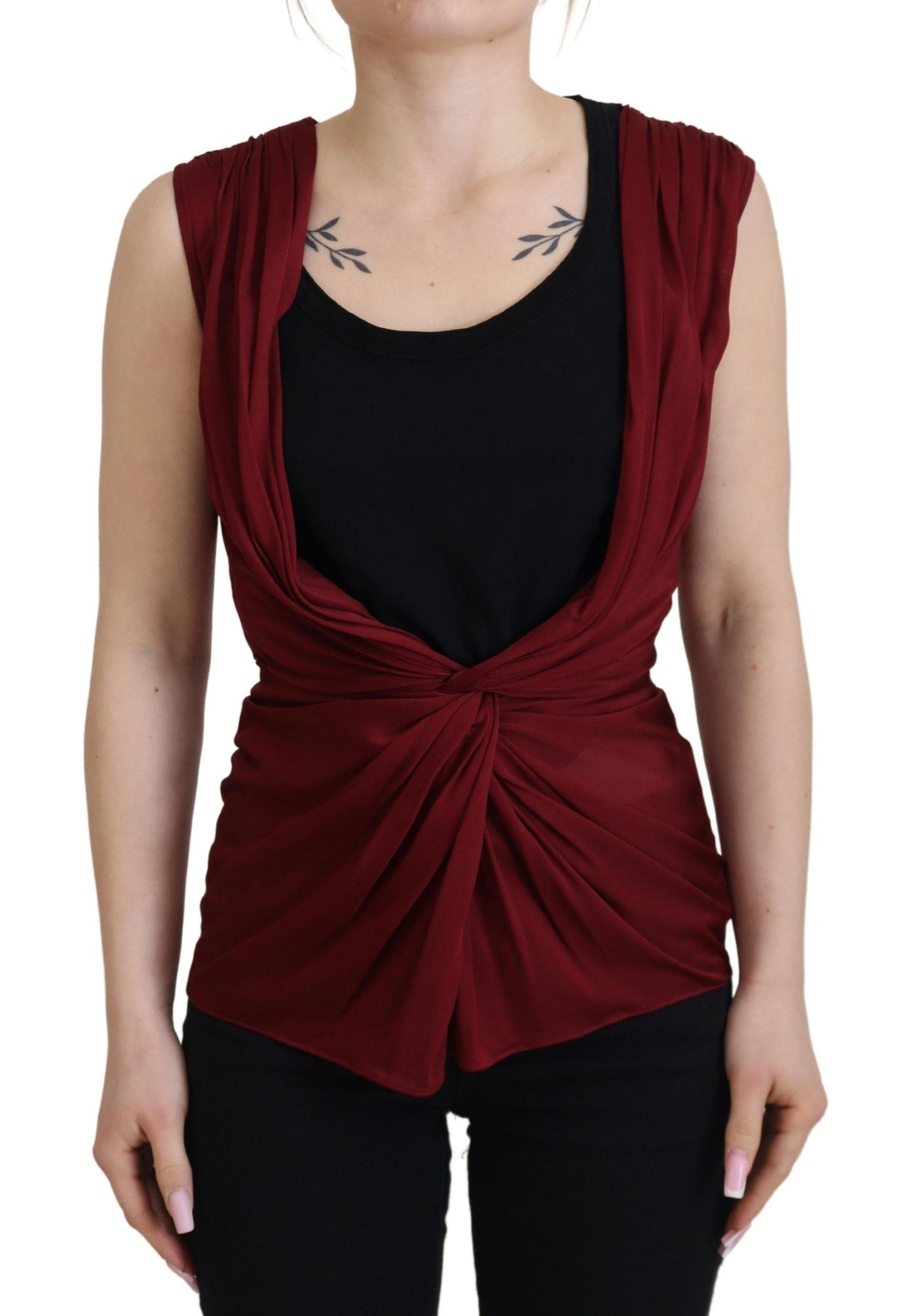 Bordeaux Silk Blend Top Blouse