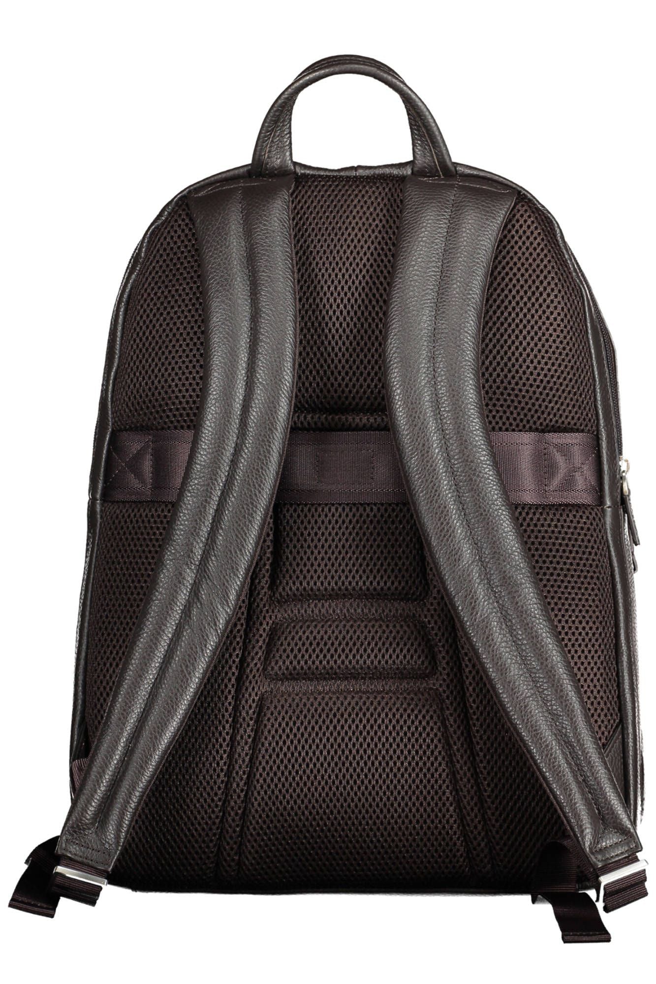 Mochila de piel marrón para hombre