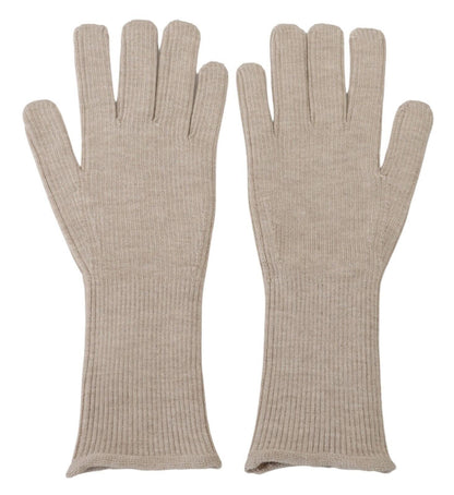 Elegant Ivory Cashmere-Silk Blend Gloves