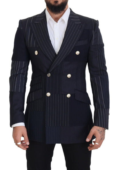 Blazer azul marino cruzado y ajustado