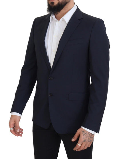 Eleganter dunkelblauer Slim Fit Wollblazer