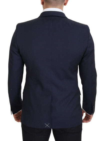 Eleganter dunkelblauer Slim Fit Wollblazer