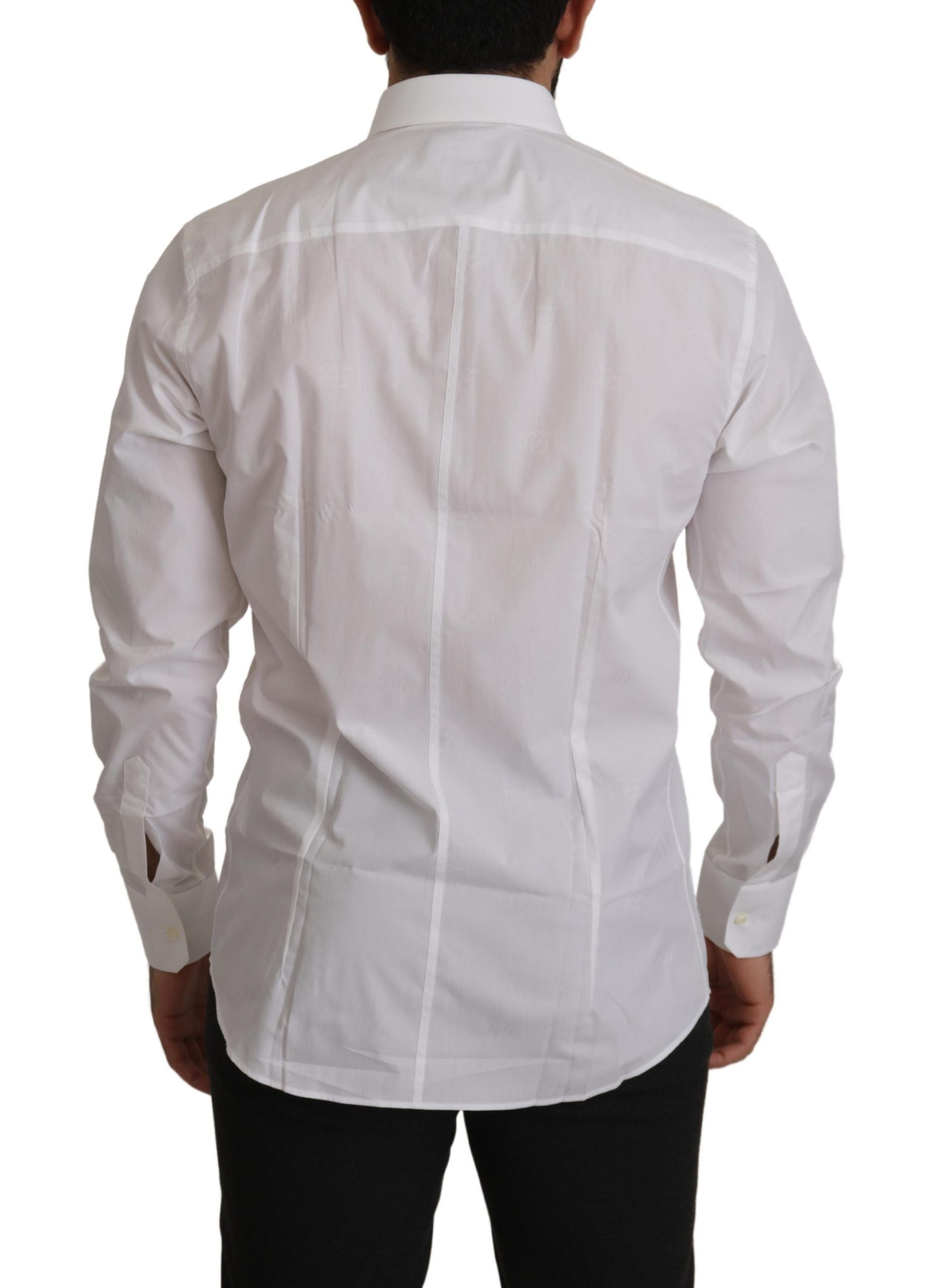 Camisa de vestir elegante de estilo martini blanca de corte entallado