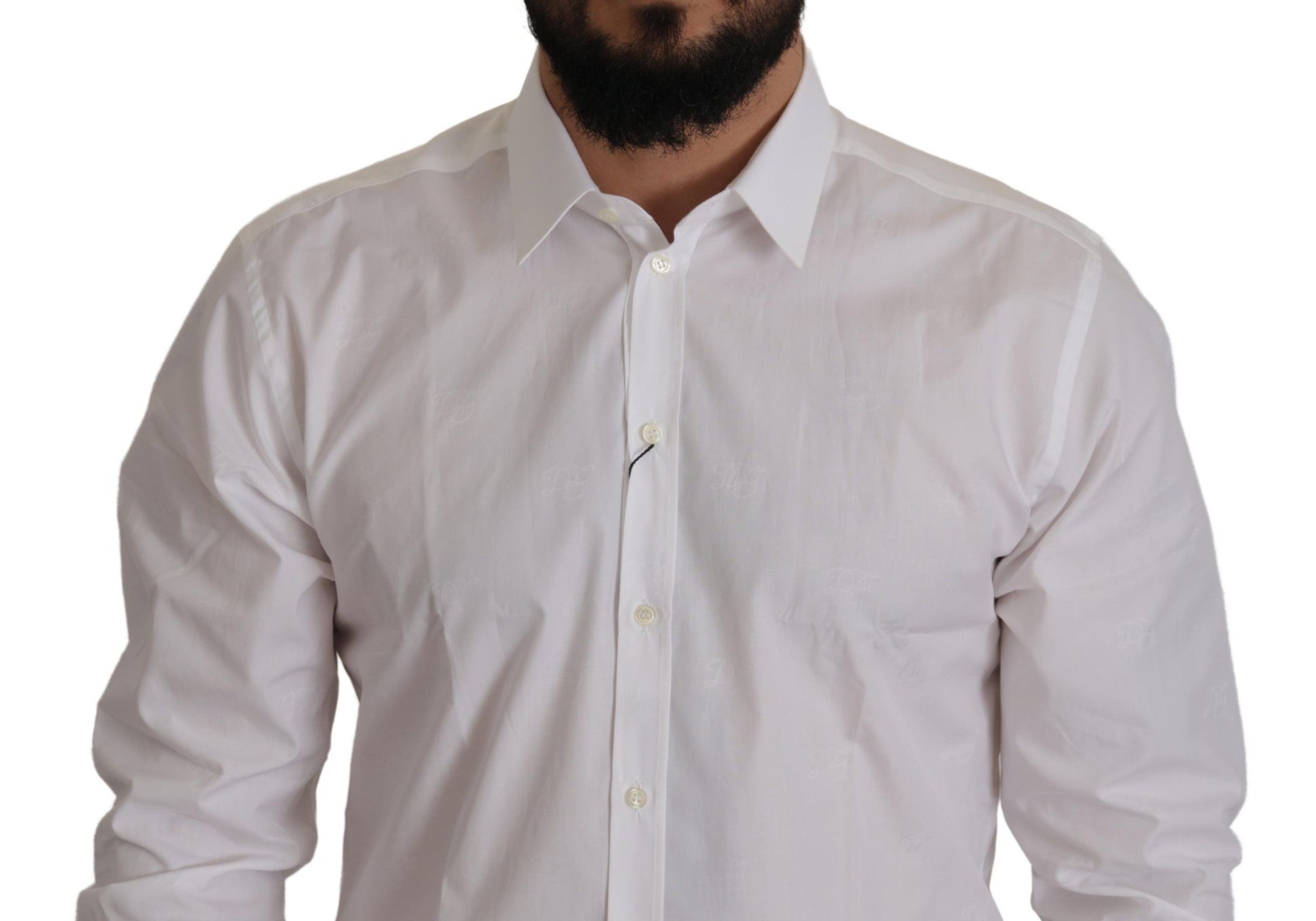 Camisa de vestir elegante de estilo martini blanca de corte entallado