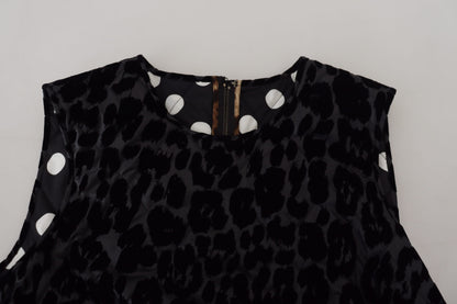 Elegante minivestido recto con estampado de leopardo