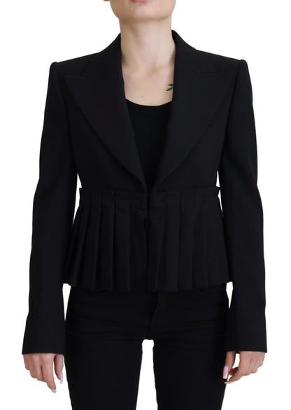 Eleganter schwarzer Blazer aus Stretchwolle