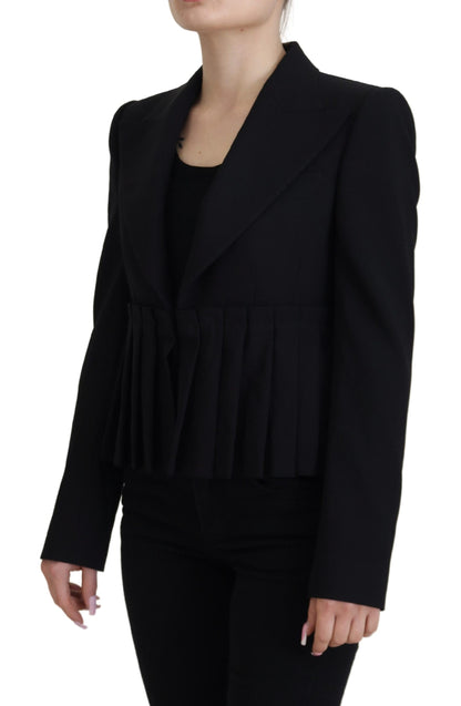 Eleganter schwarzer Blazer aus Stretchwolle