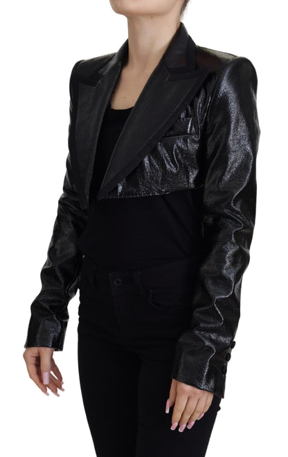 Elegante kurze schwarze Designerjacke