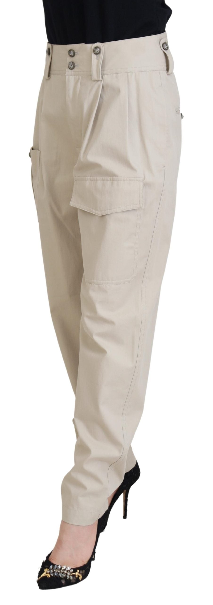 Elegante beige Baumwollhose