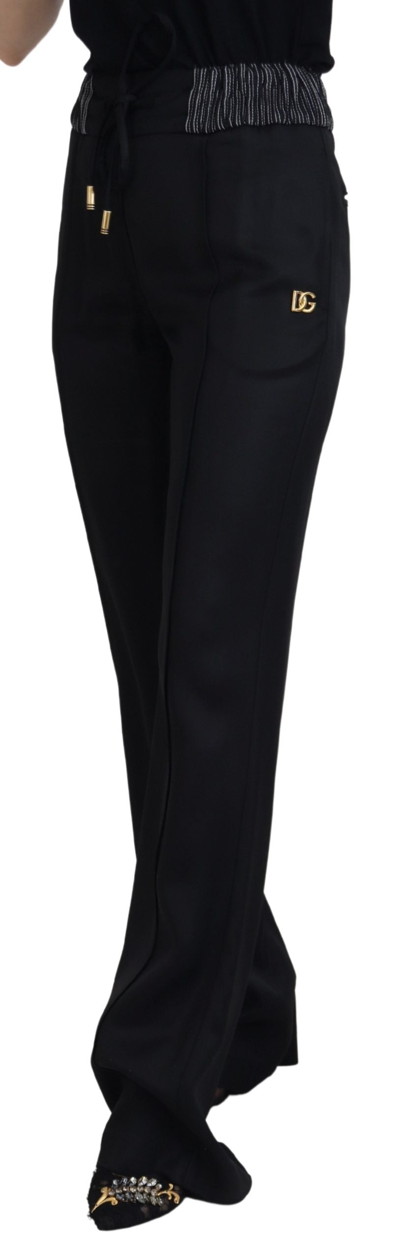 Elegante schwarze Baumwollhose