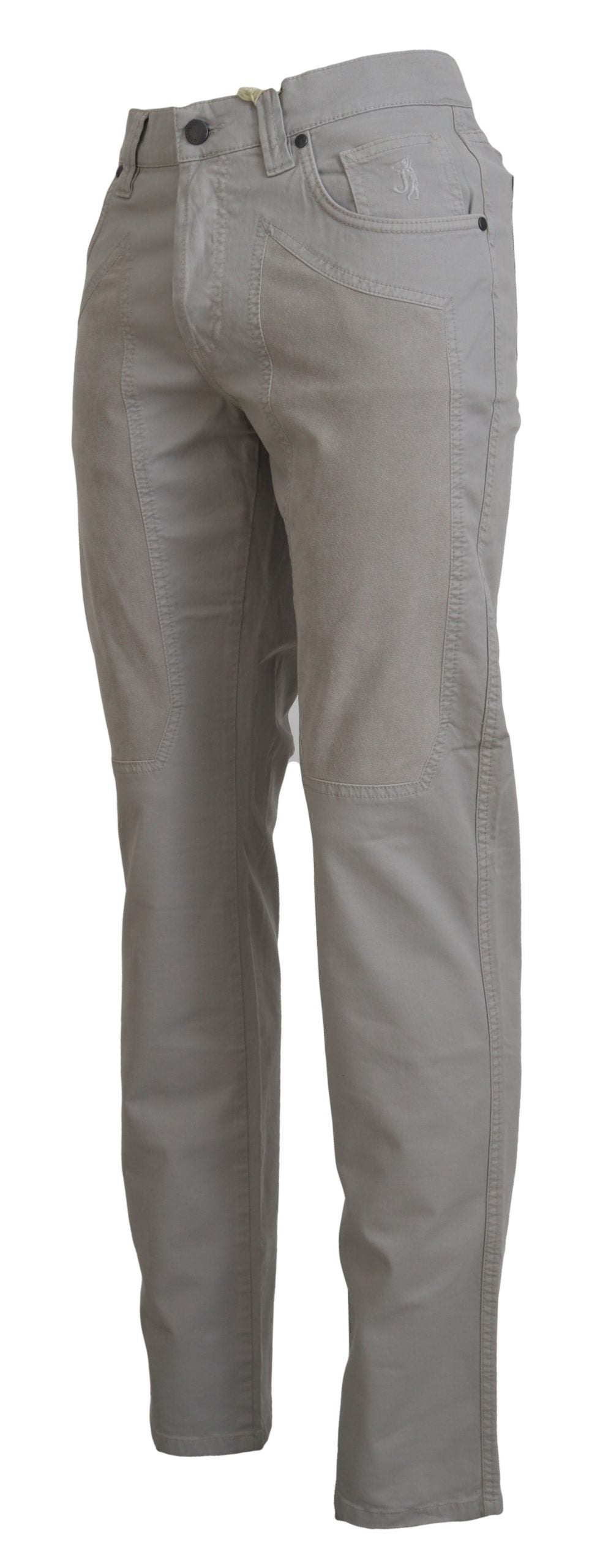 Elegant Gray Cotton Blend Pants