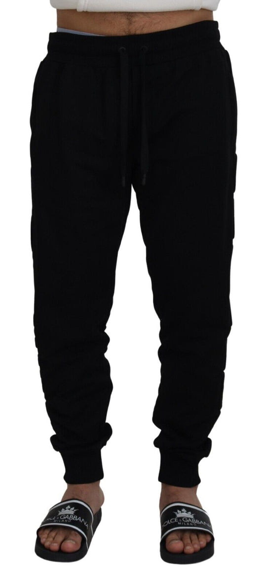 Elegant Black Cotton Jogger Pants