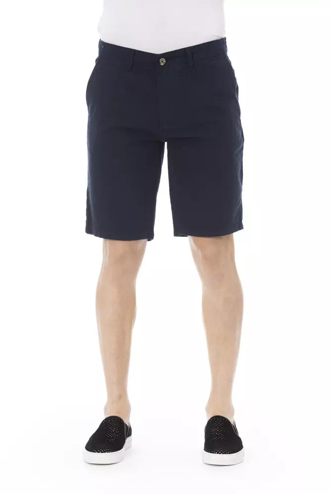 Bermudas de algodón azul para hombre