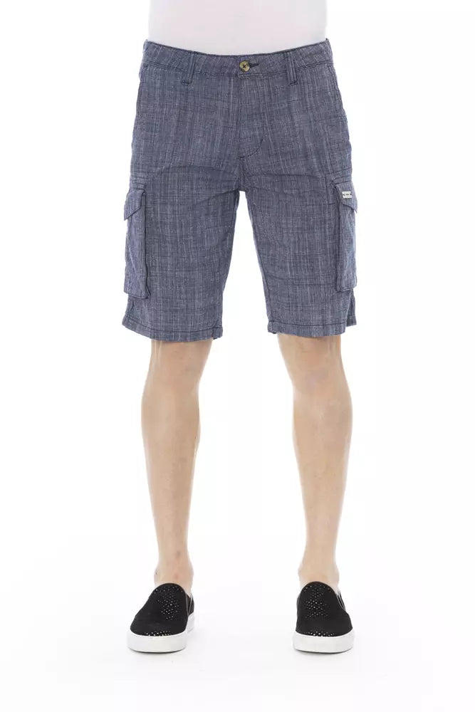 Blaue Cargoshorts aus Baumwolle für Herren