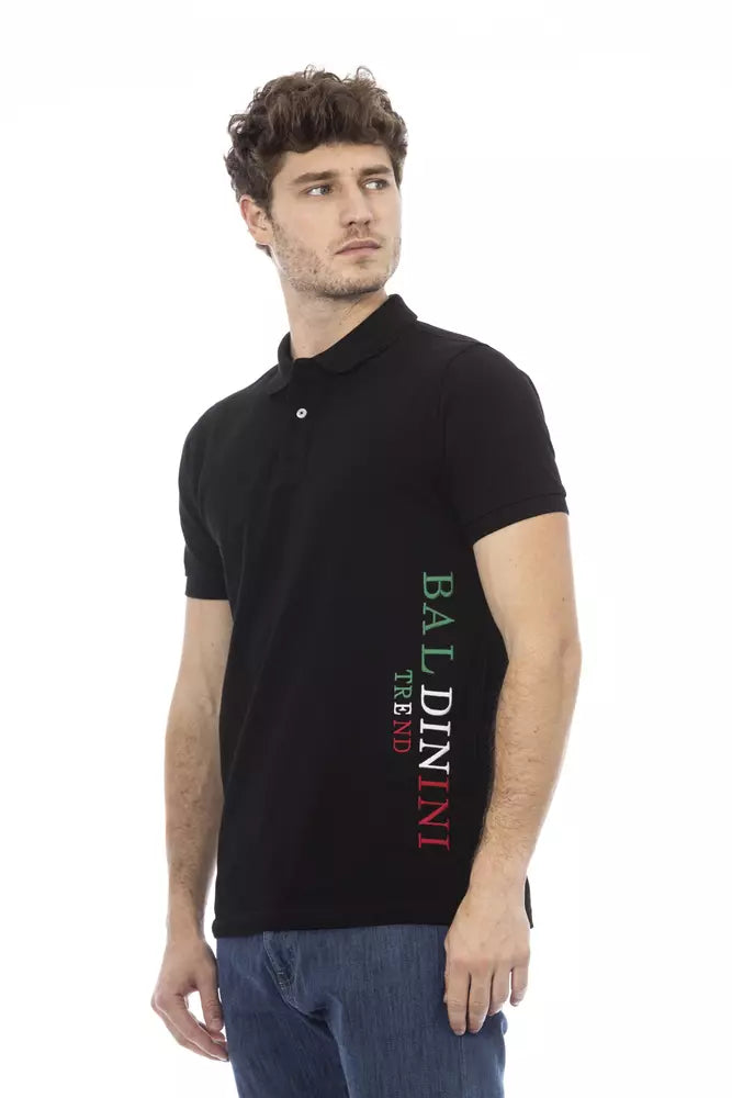 Schwarzes Poloshirt aus Baumwolle für Herren