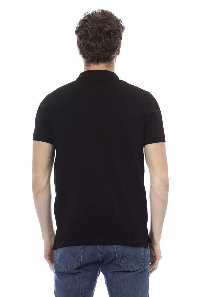 Schwarzes Poloshirt aus Baumwolle für Herren