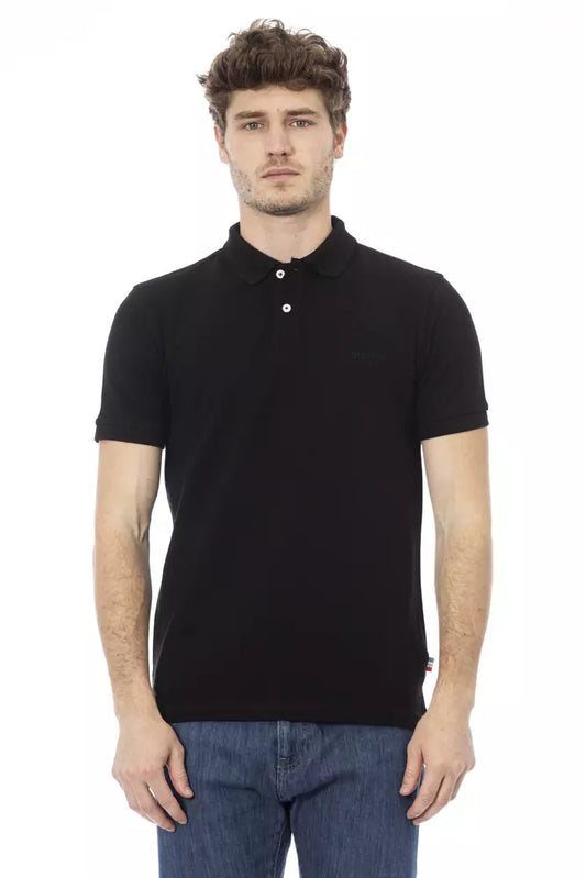 Polo de algodón negro para hombre