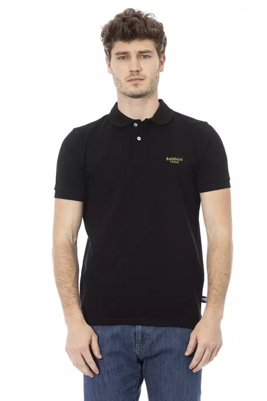 Polo de algodón negro para hombre