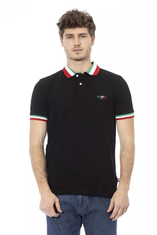 Polo de algodón negro para hombre