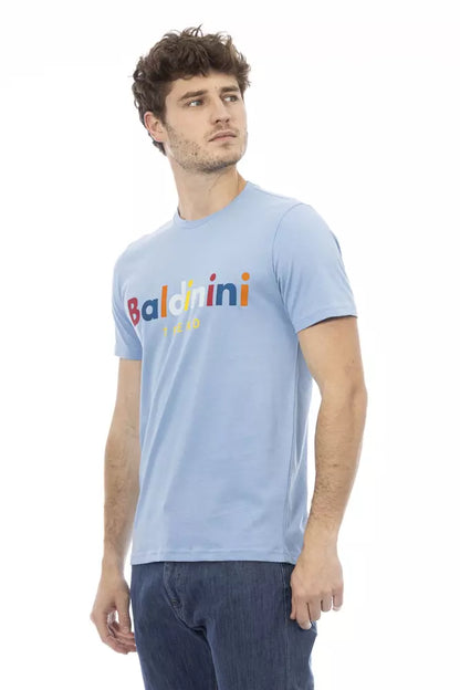 Camiseta de algodón azul claro para hombre