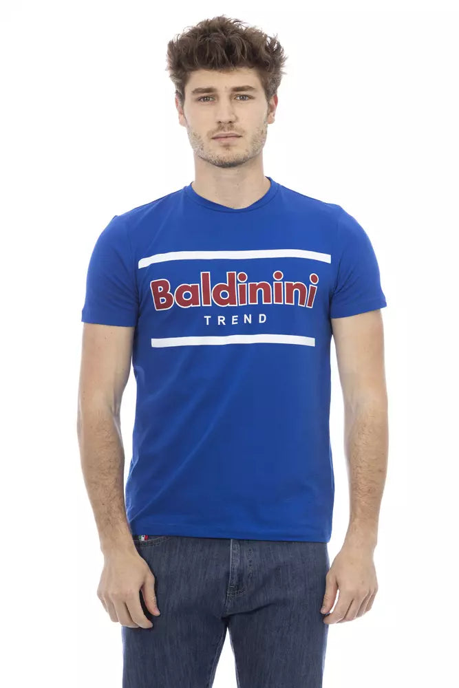 Blaues Herren-T-Shirt aus Baumwolle