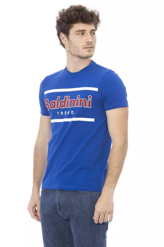 Blaues Herren-T-Shirt aus Baumwolle