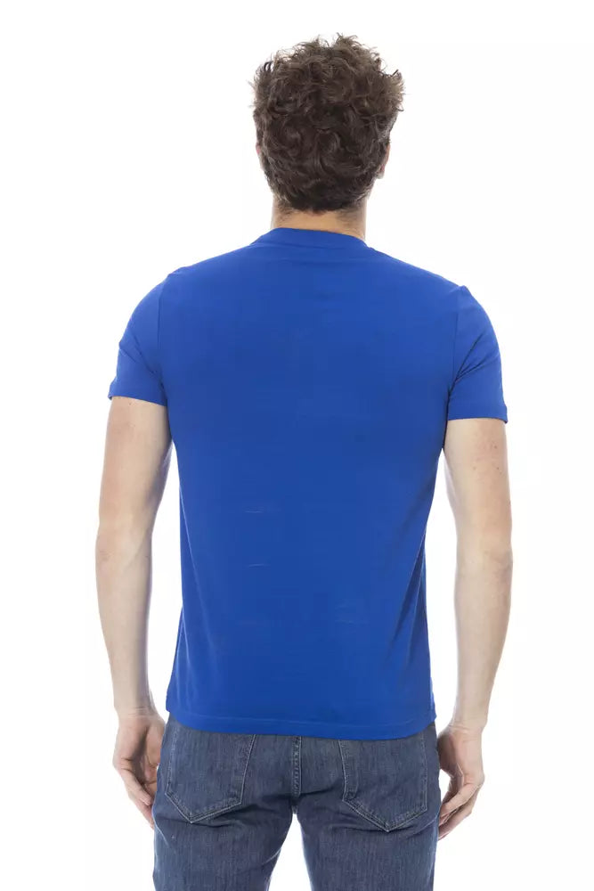 Blaues Herren-T-Shirt aus Baumwolle