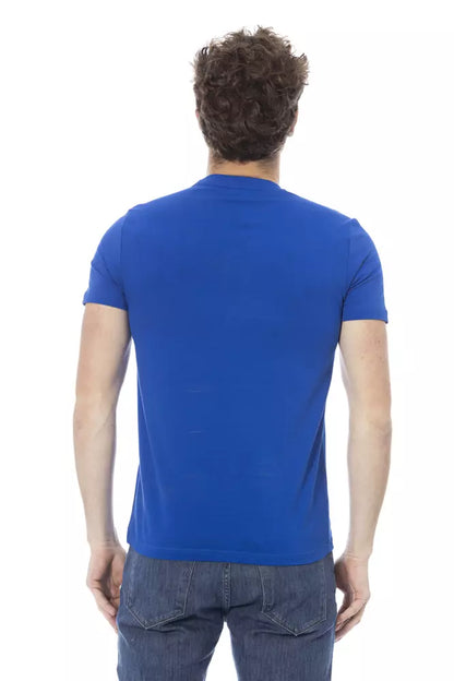 Blaues Herren-T-Shirt aus Baumwolle