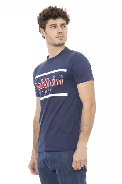 Camiseta de algodón azul para hombre