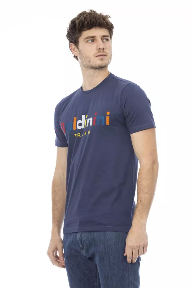 Blaues Herren-T-Shirt aus Baumwolle