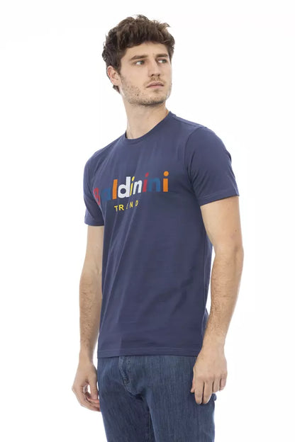 Blaues Herren-T-Shirt aus Baumwolle