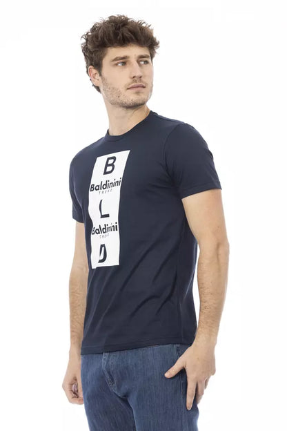 Blaues Herren-T-Shirt aus Baumwolle