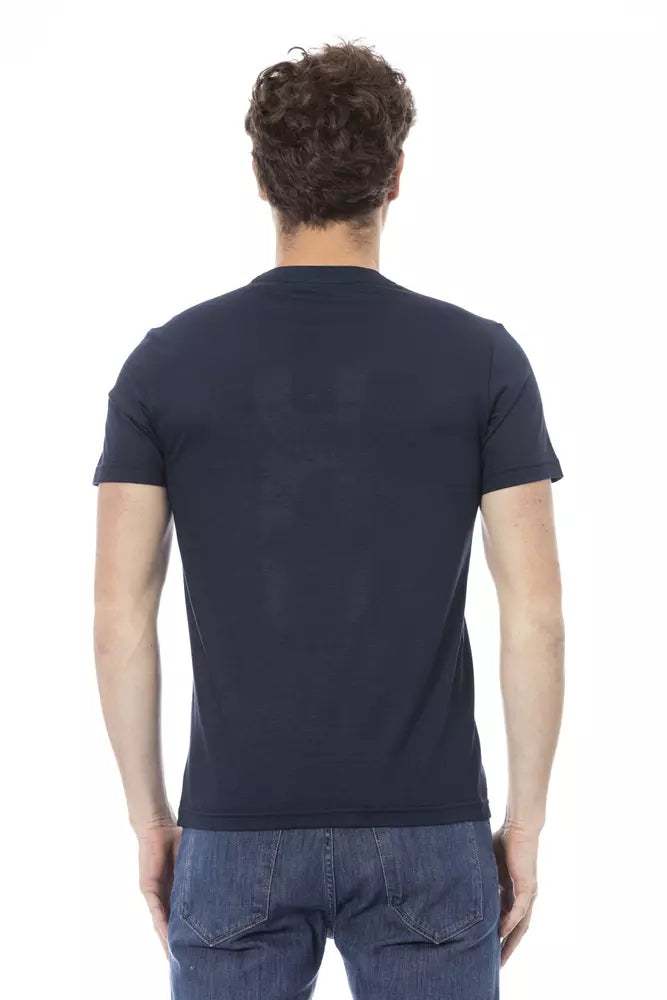 Blaues Herren-T-Shirt aus Baumwolle