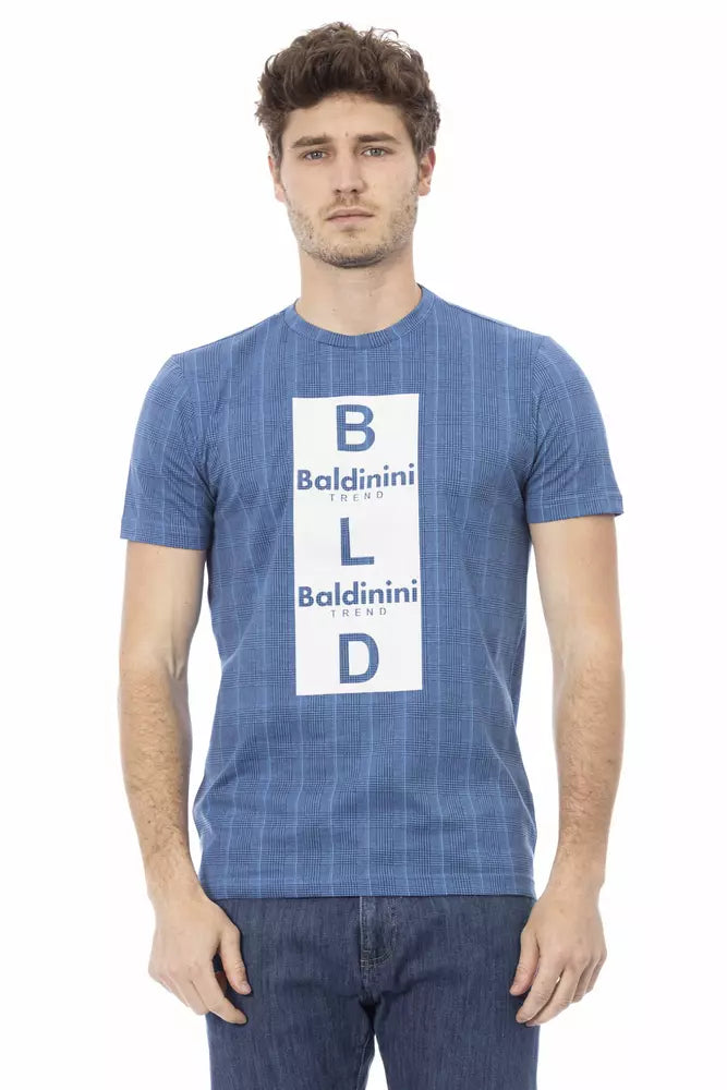 Camiseta de algodón azul claro para hombre