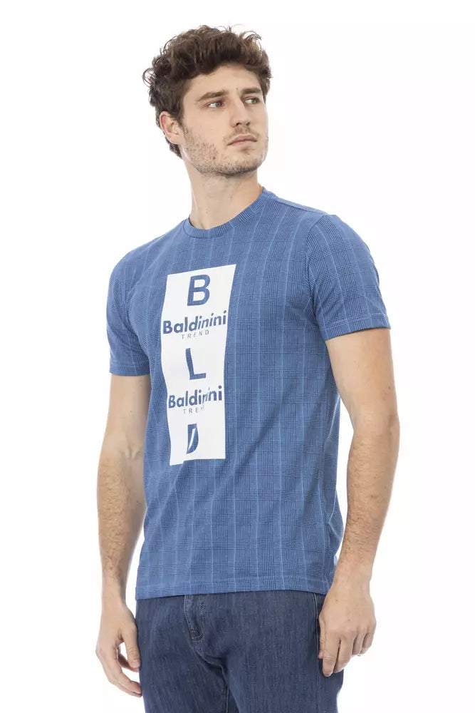 Camiseta de algodón azul claro para hombre