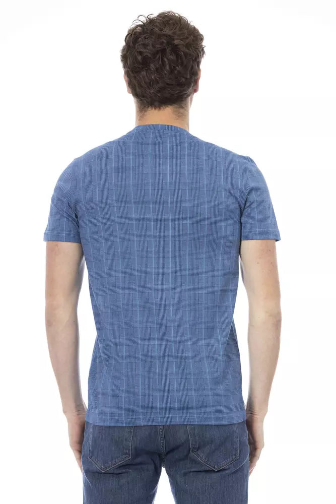 Camiseta de algodón azul claro para hombre