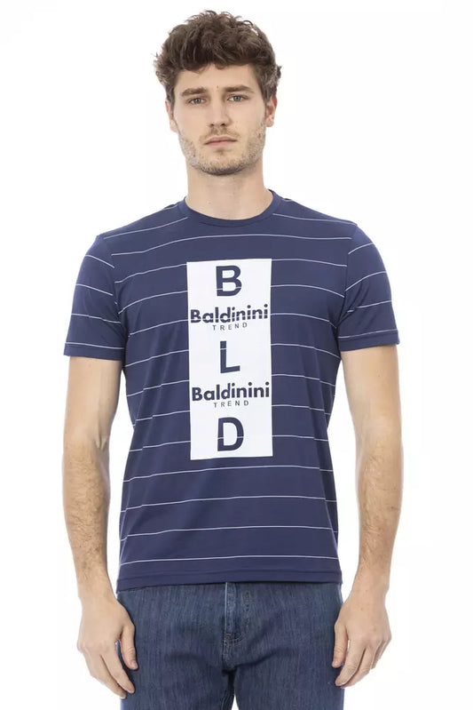 Camiseta de algodón azul para hombre
