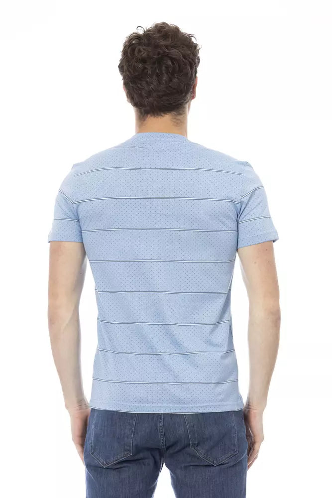 Camiseta de algodón azul claro para hombre