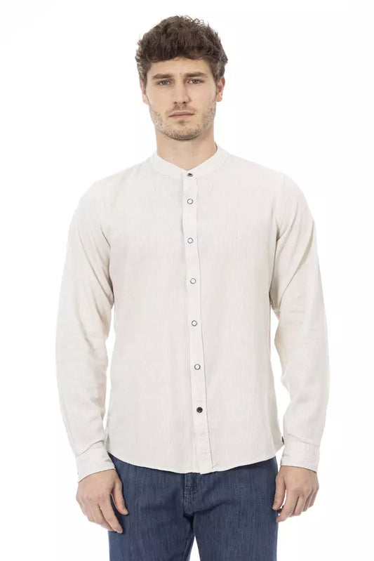 Camisa de hombre de rayón blanco